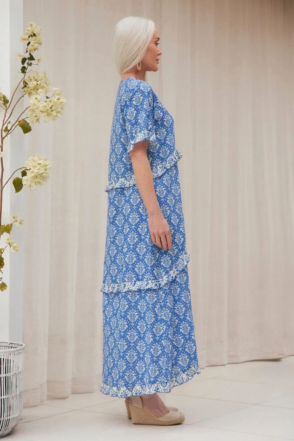 Basic Mood Relax Cut Indie Midi Dress in Bagru