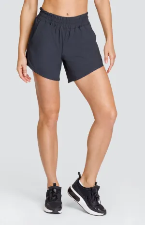 Indo 6" Short - Onyx Black - FINAL SALE Metallic accents