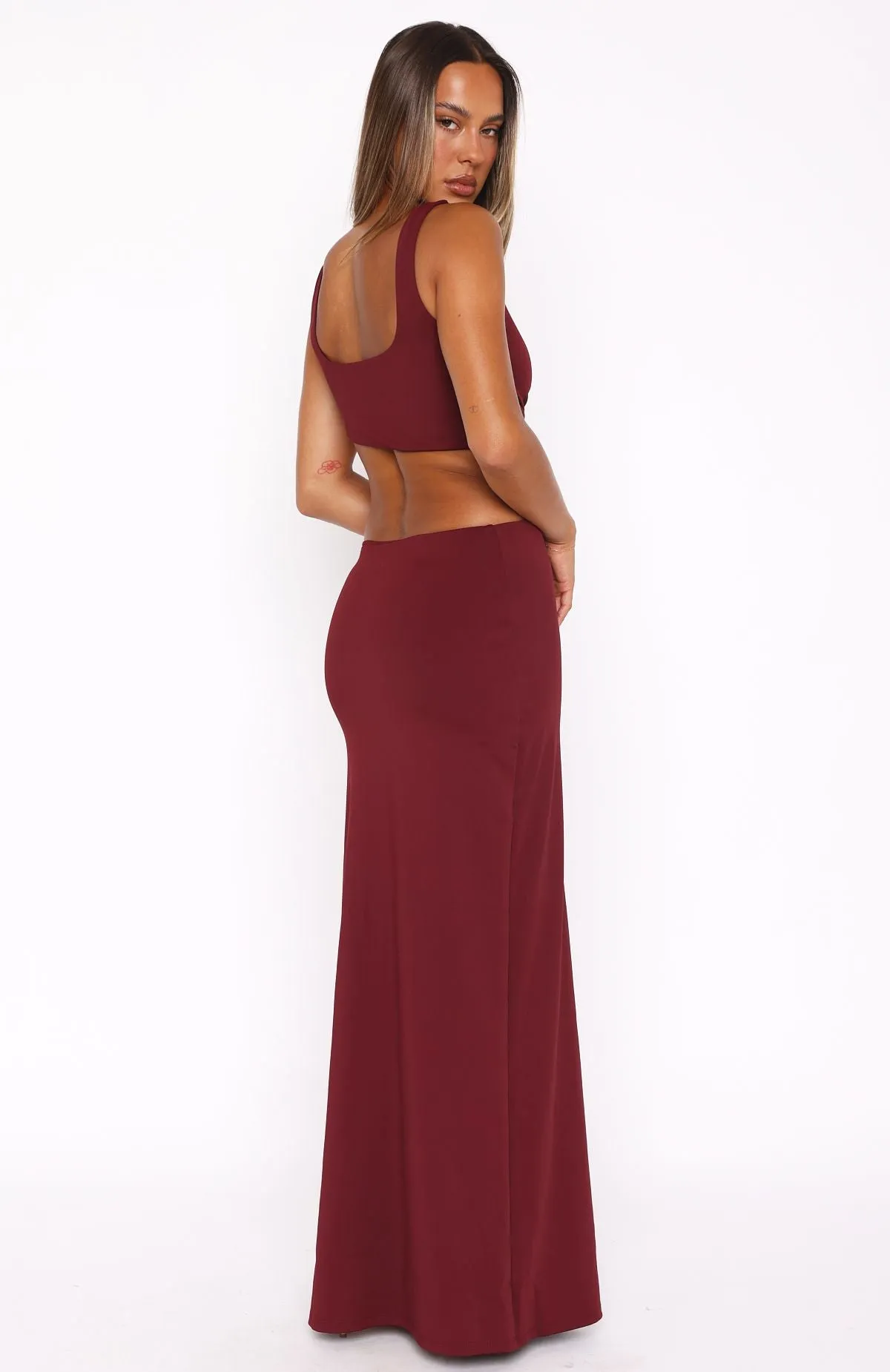 Neutral Form It Feels Wrong Maxi Dress Burgundy