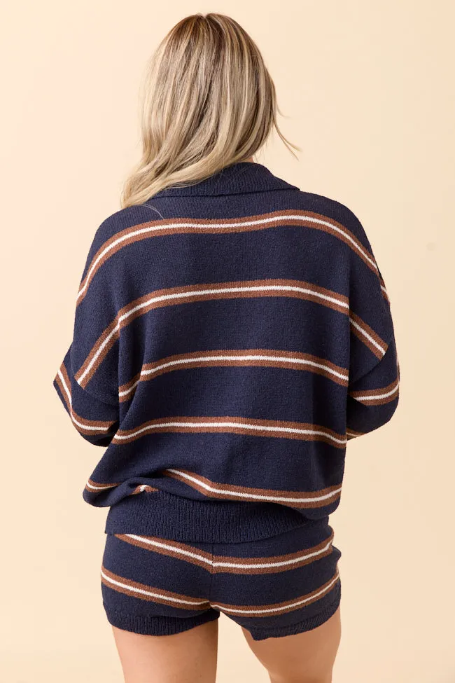 FlexibleCollarDesign Jeannie Navy Stripe Cardigan