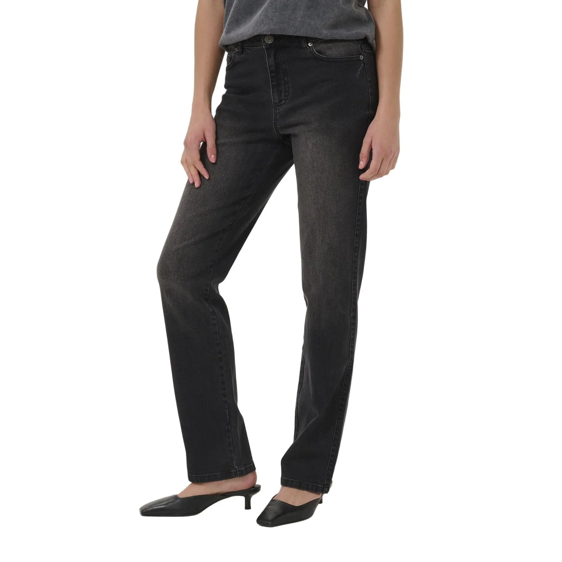 Relaxed Waist KAFFE 10510727 Dark grey wash