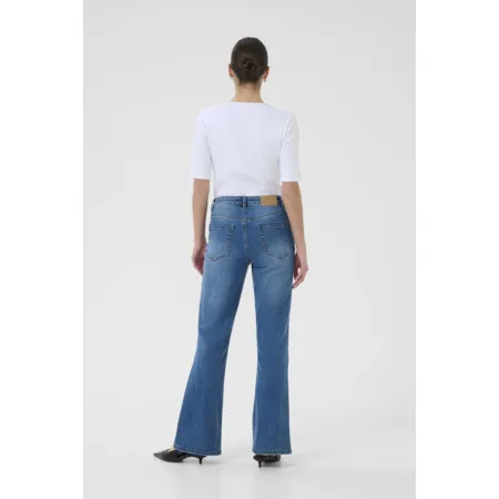 Kaffe Womens Forest High Waist Jeans Medium Blue Denim Formal Adult Fashion Winter Warmth Sustainable