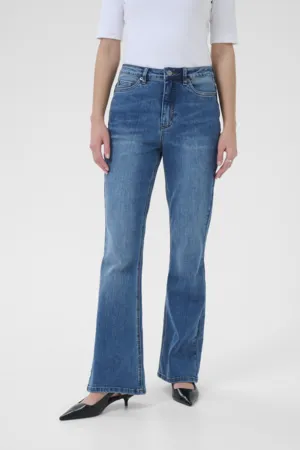 Kaffe Womens Forest High Waist Jeans Medium Blue Denim Loose Outdoor Adventure Work Meeting