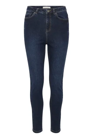 Light Wear Kaffe Womens Jeans Willow HW Slim Fit Dark Blue Denim