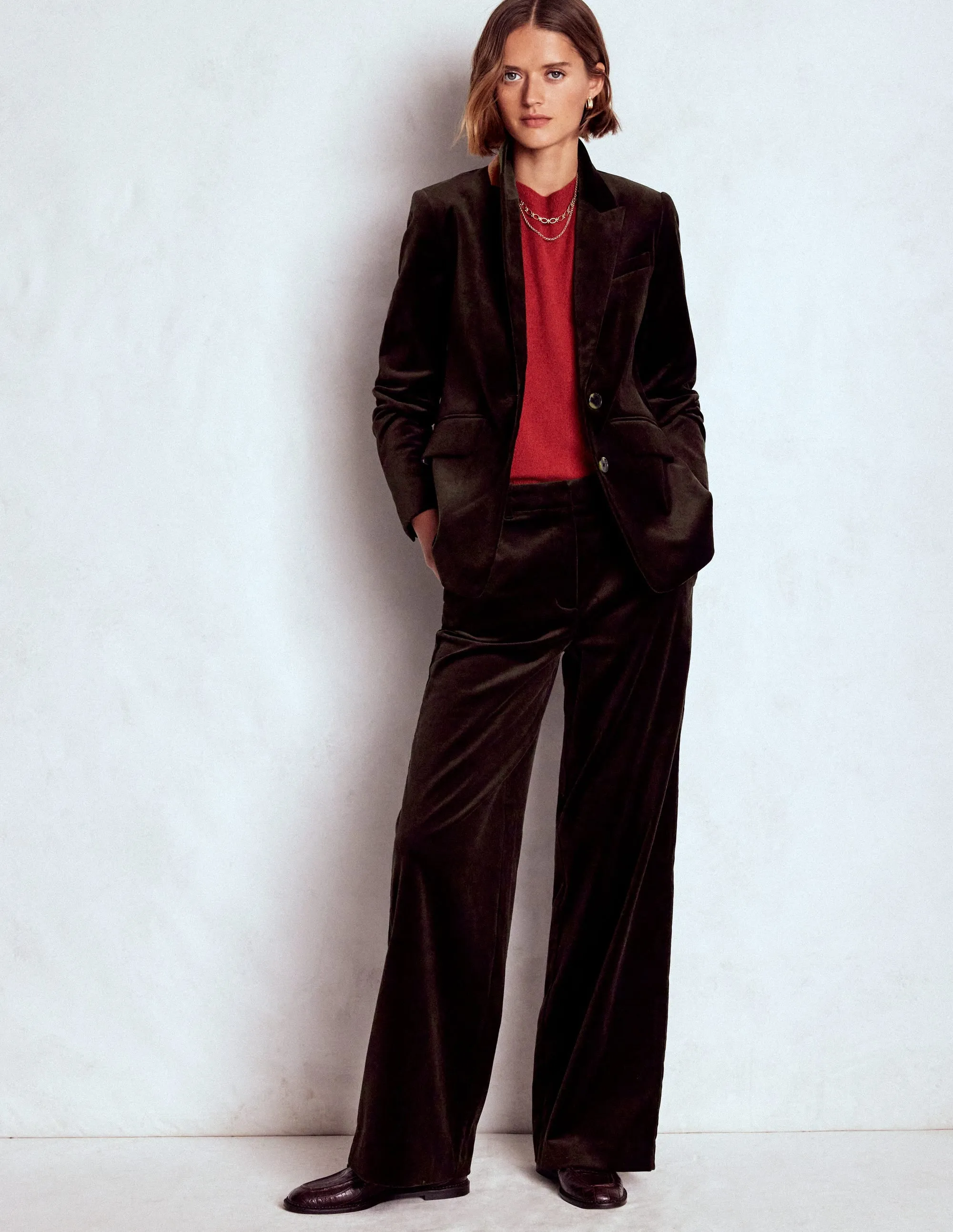 Stamford Velvet Blazer-Espresso Foldable Design