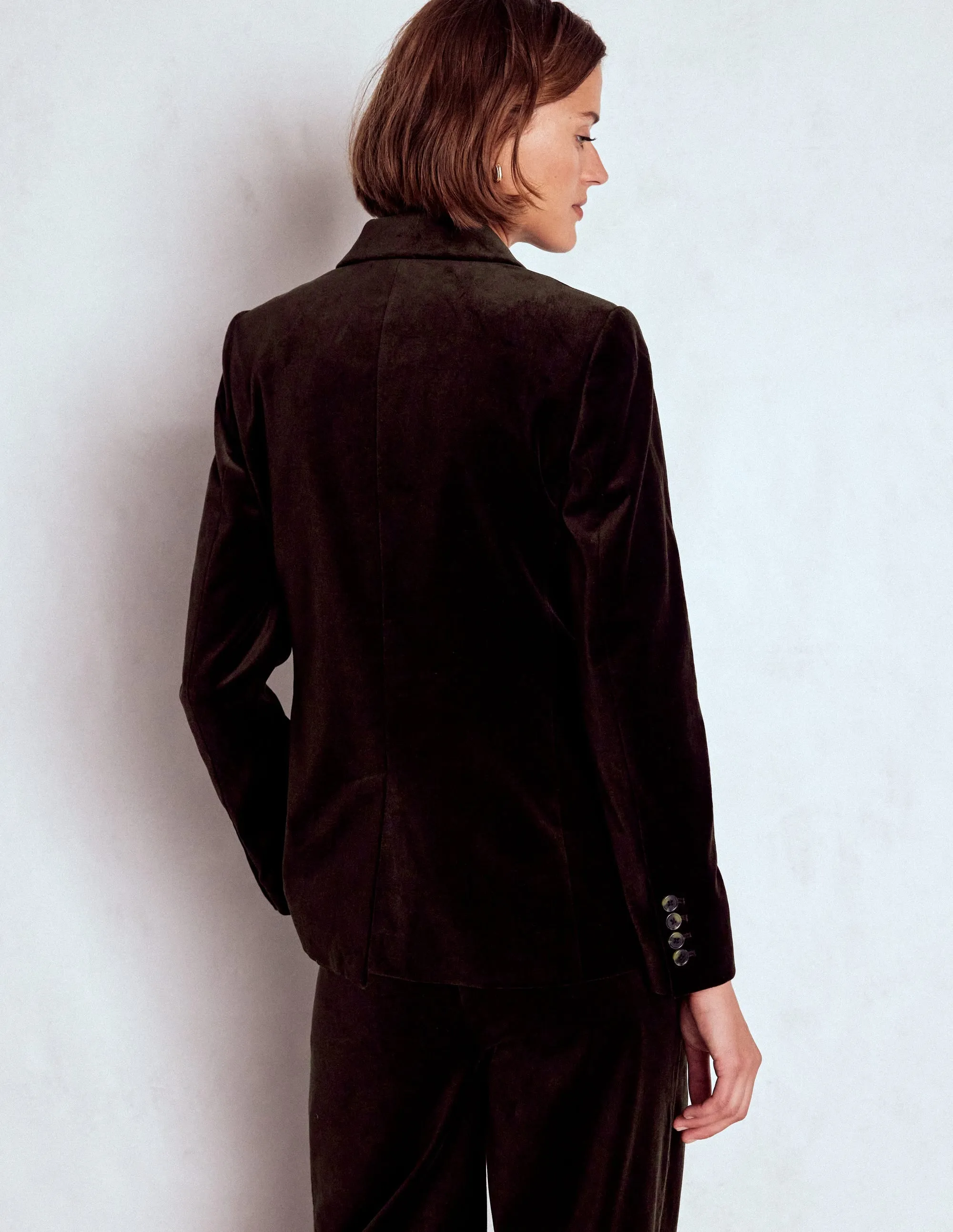 Stamford Velvet Blazer-Espresso Noise Reducing Hardware HeatRetentionTechnology