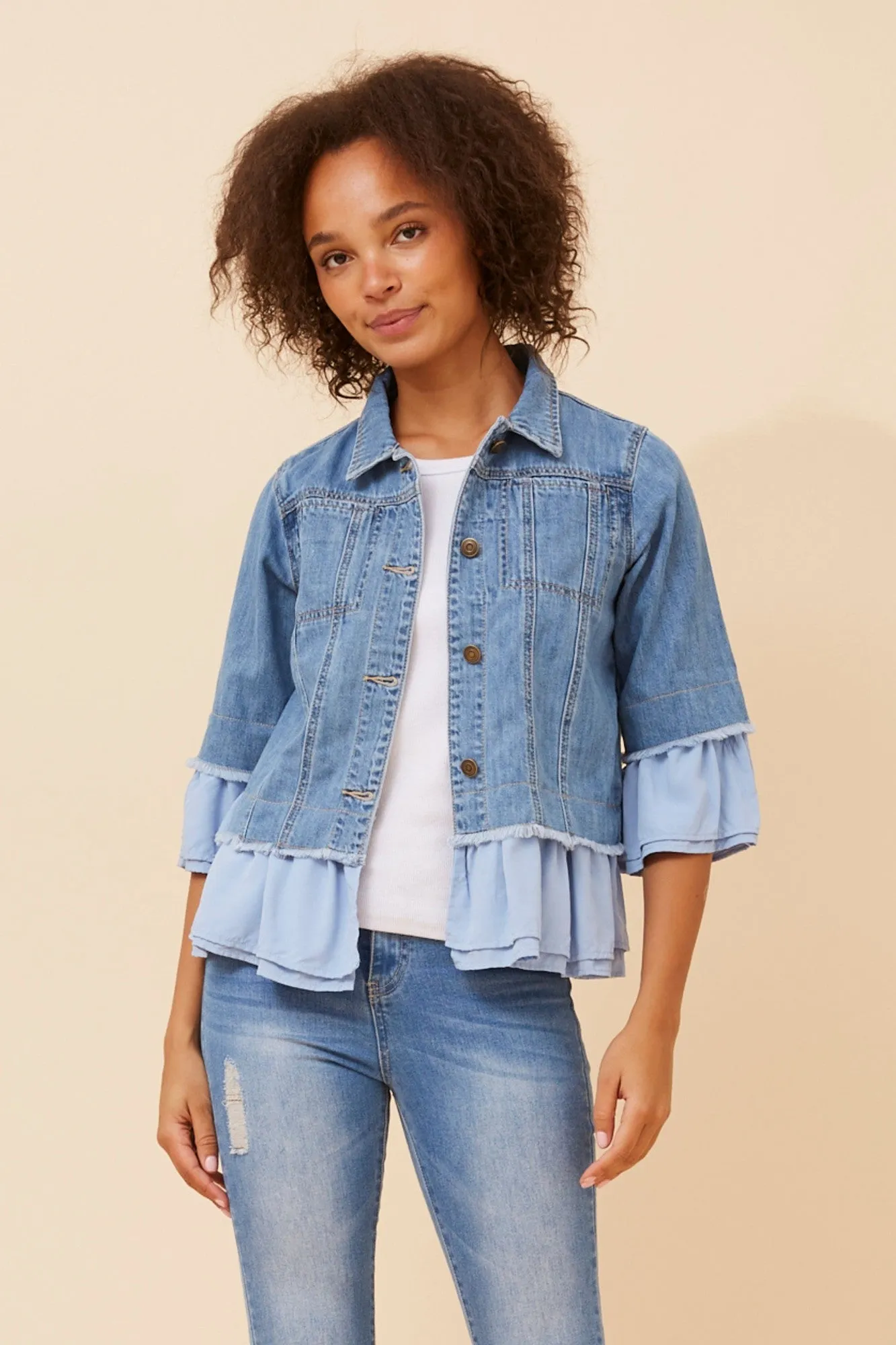 Subtle Fashion Fit Moisture Wicking Inner Layer KENSLEY DENIM JACKET