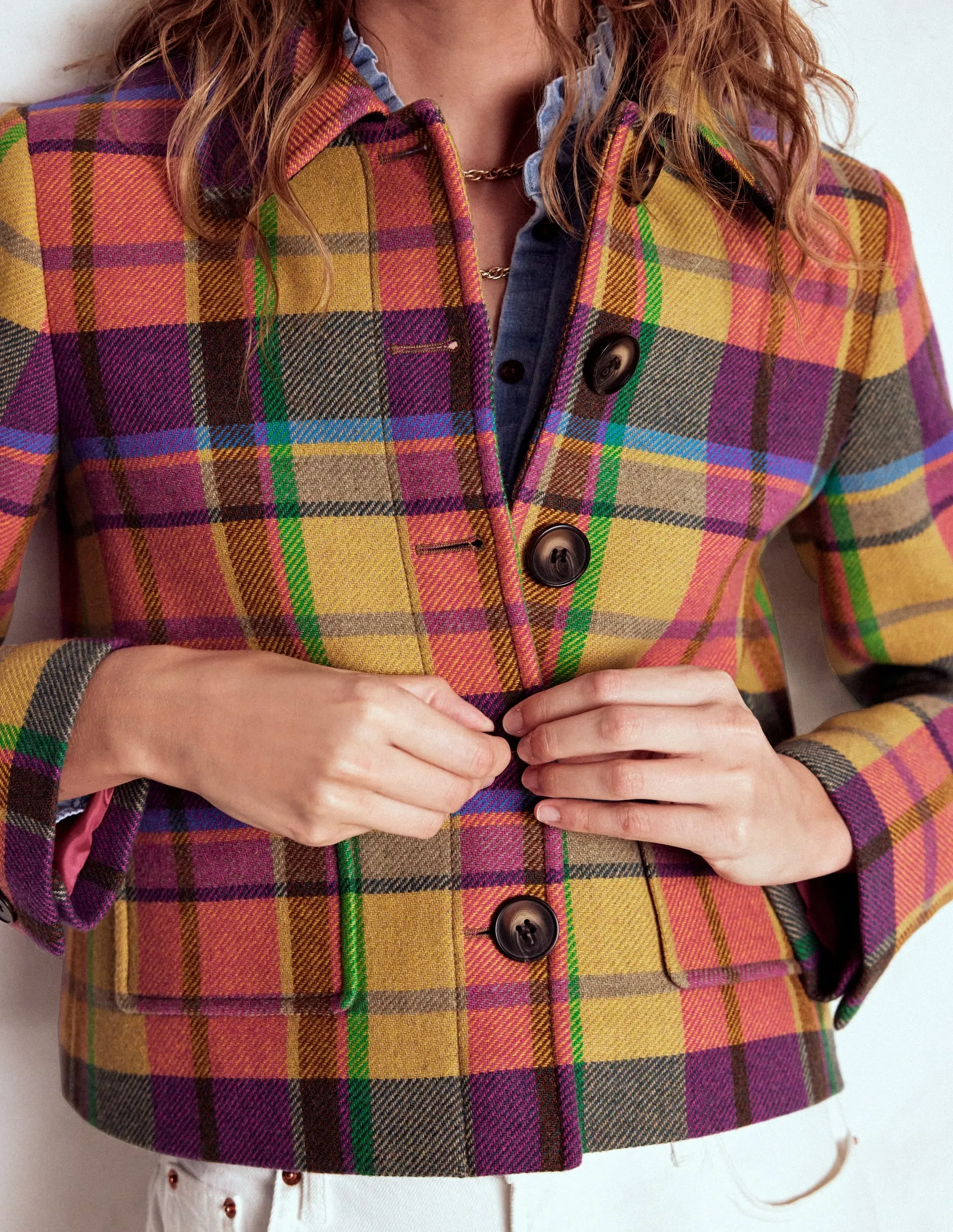 Knightsbridge Wool Jacket-Multi Check Odor Control Finish