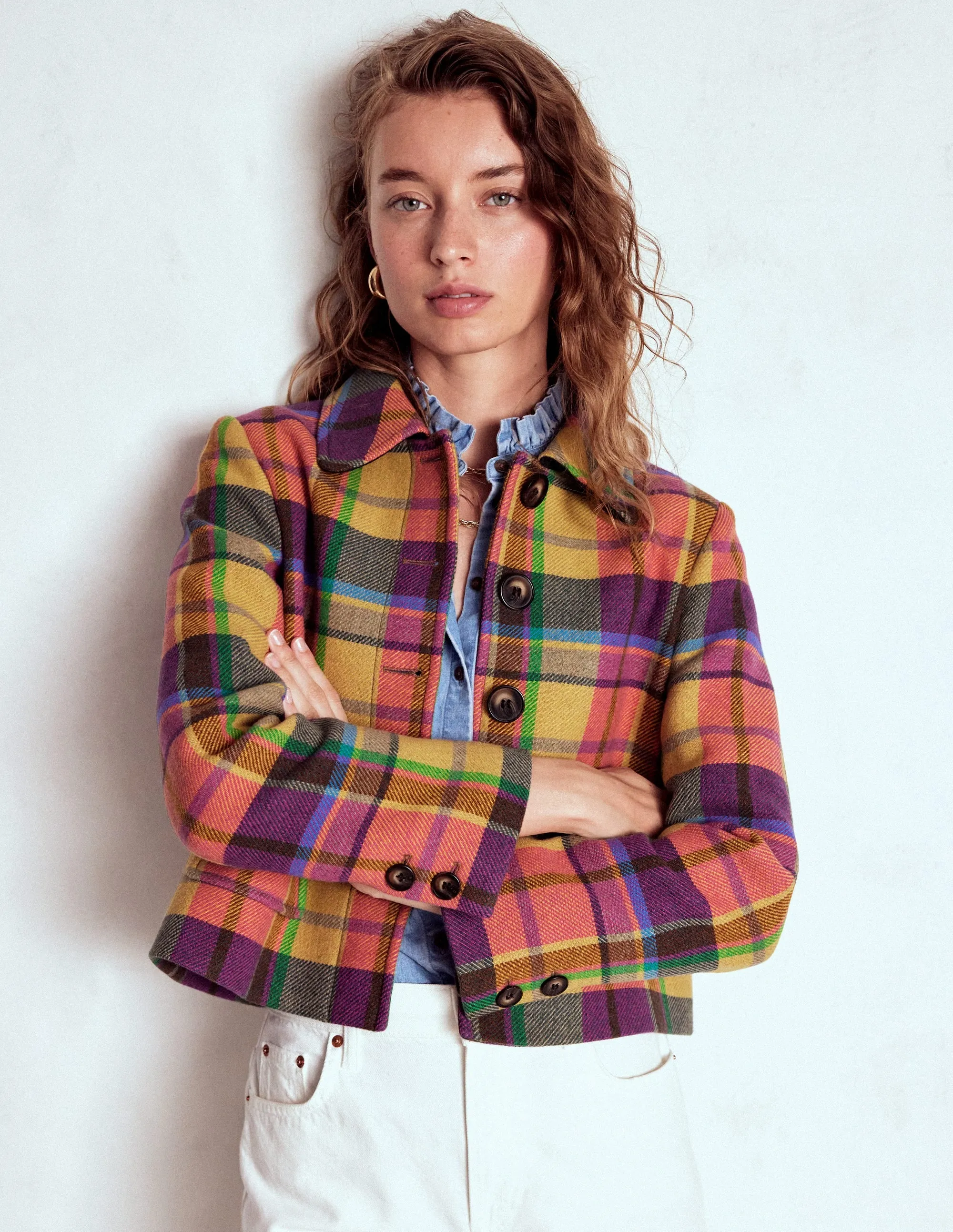 Knightsbridge Wool Jacket-Multi Check Water Resistant Shell