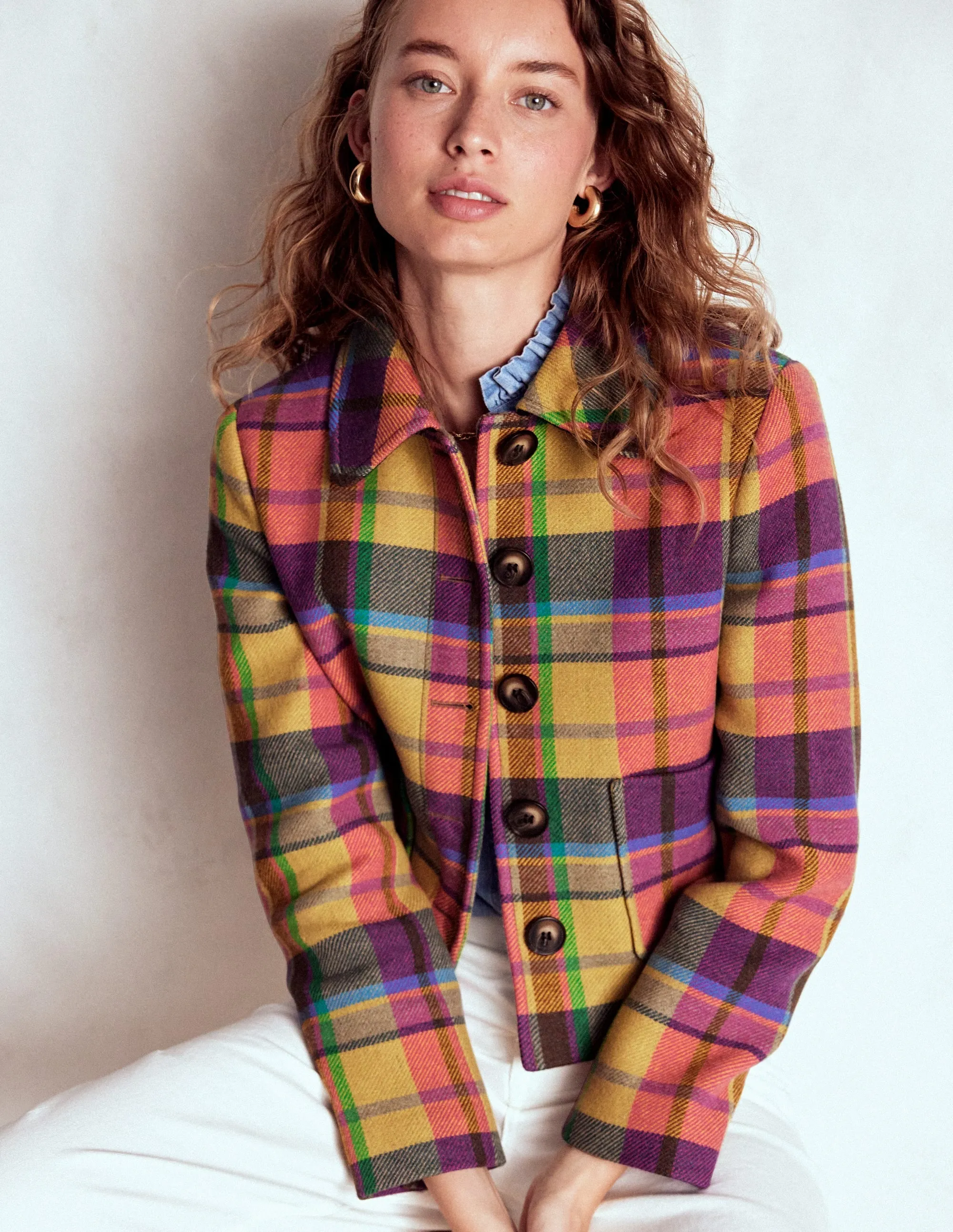 Knightsbridge Wool Jacket-Multi Check Collapsible Packable Design Luxury Appeal