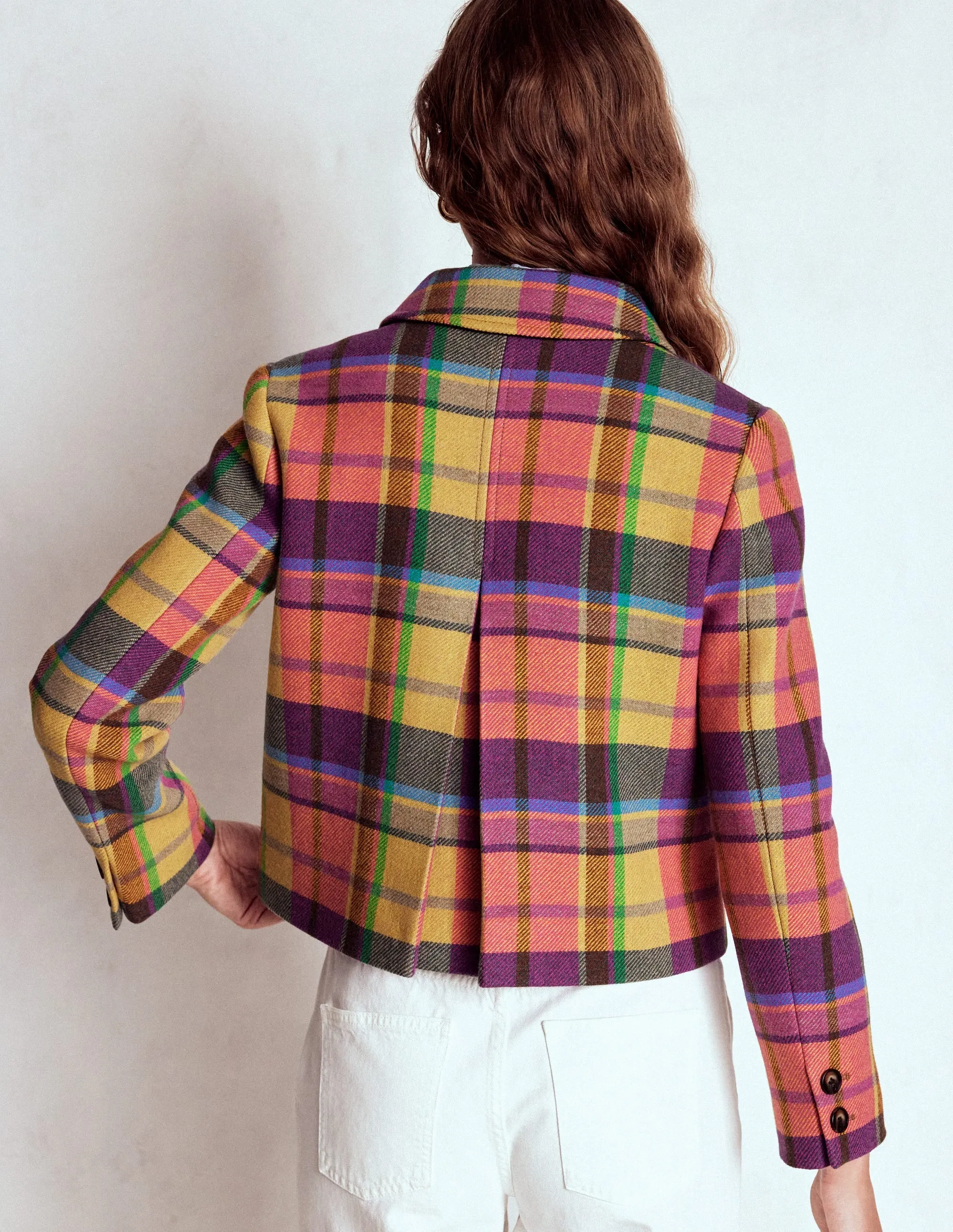 Knightsbridge Wool Jacket-Multi Check Ergonomic Shoulder Cut