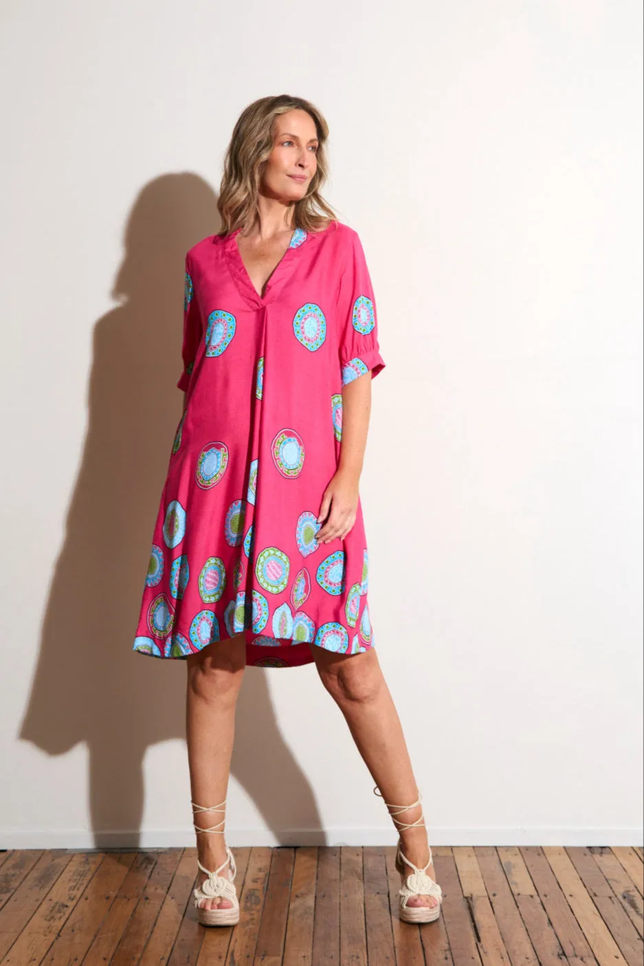 Pose Sweet Stylish Fit Kora Puff Sleeve Dress in Paloma