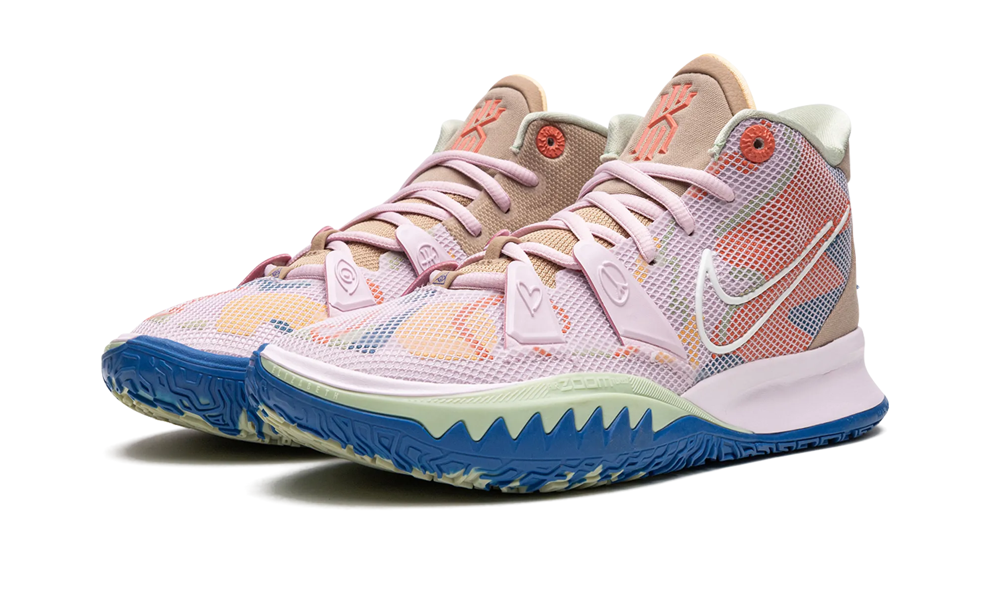 Kyrie 7 running in a fun run shoes running in a softball field area shoes