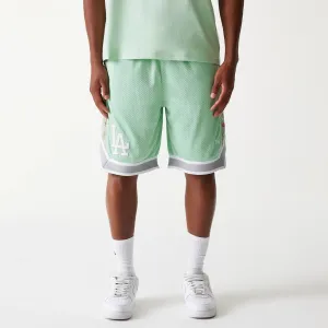 LA Dodgers MLB Infill Pastel Green Mesh Shorts Elastic hem