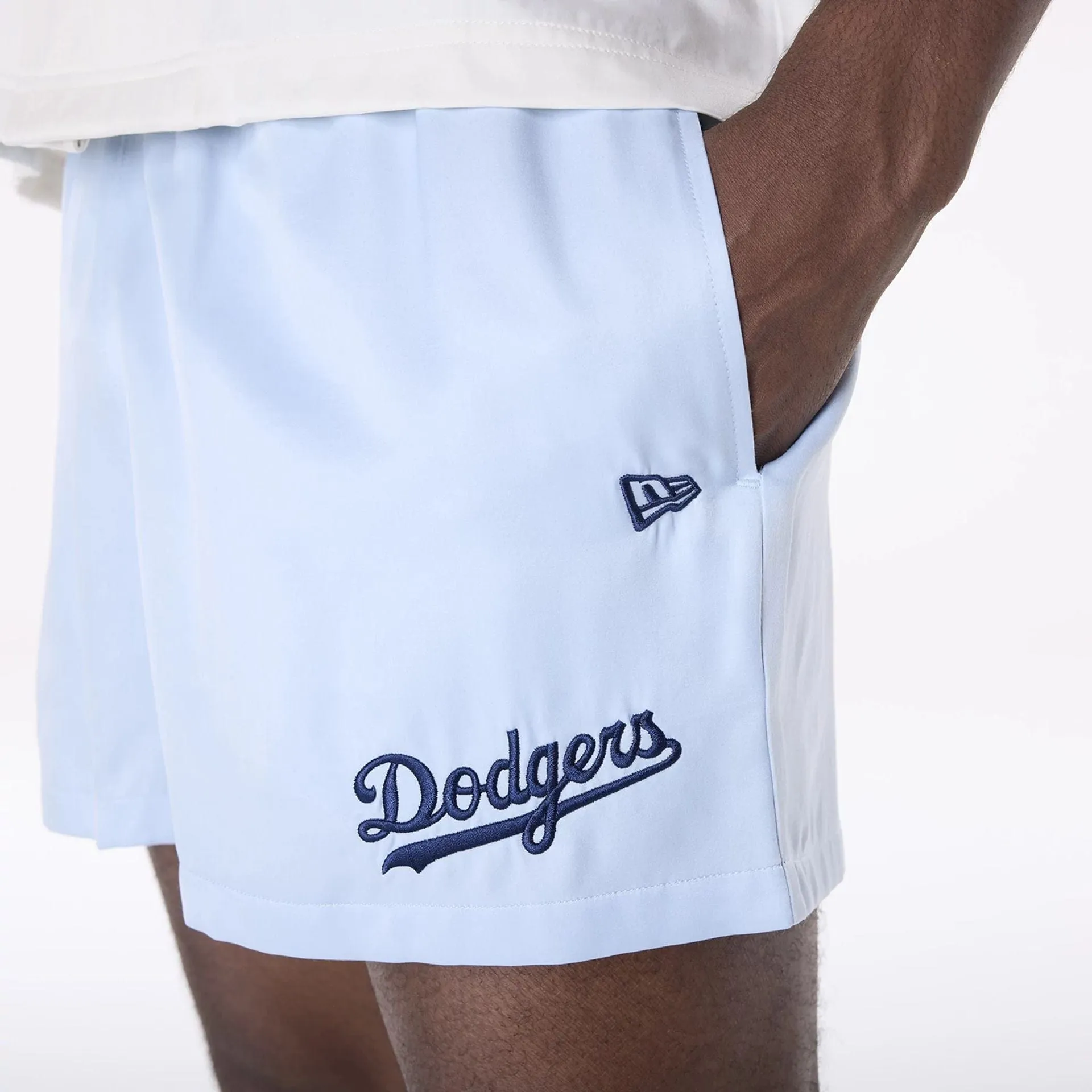 LA Dodgers MLB Woven Pastel Blue Shorts Gift Idea Rubberized Waistband