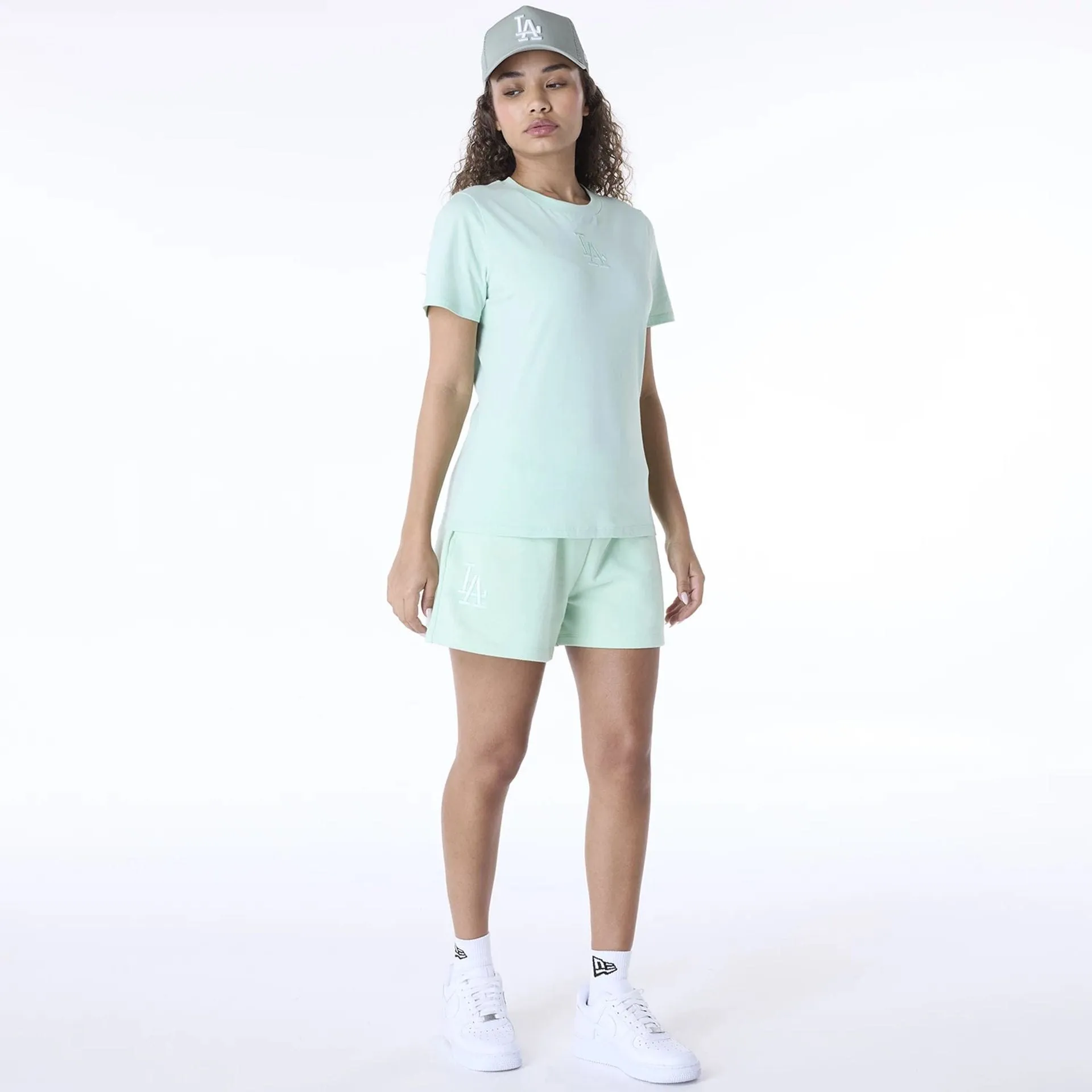 cardigan Work Ready LA Dodgers Womens MLB League Essential Pastel Green Shorts