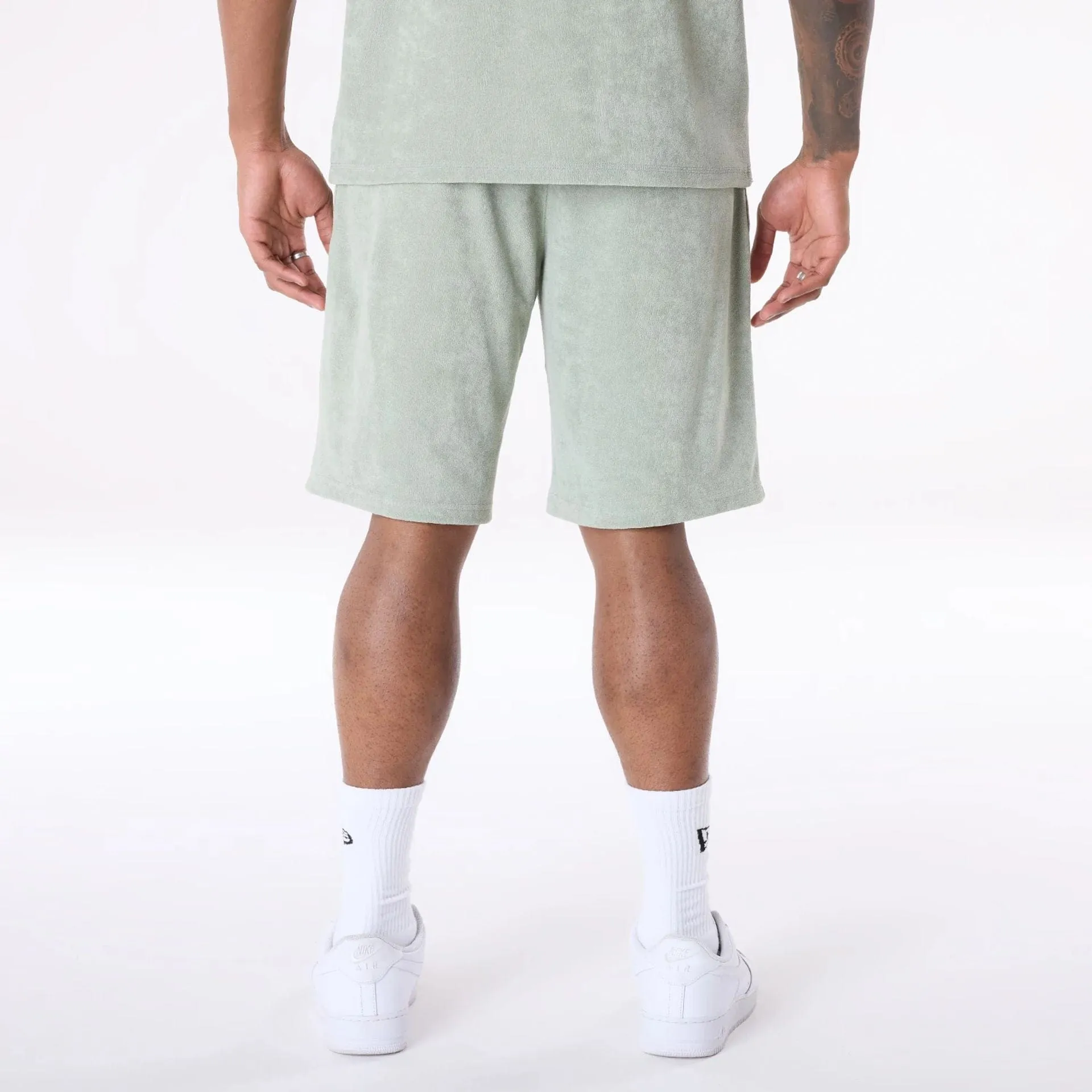 hiking apparel Comfortable Movement New Era Towelling Pastel Green Shorts