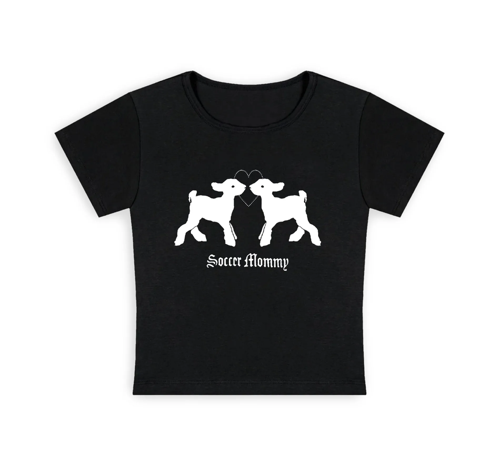 Layered Shoulder Design Lambs Crop T-Shirt