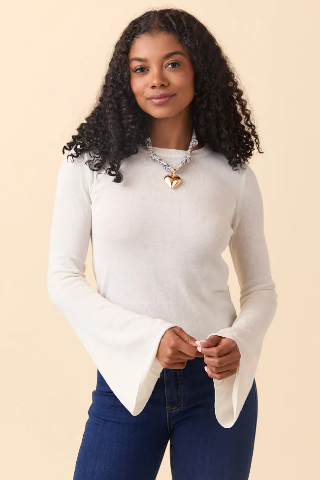 The Deanna Cream Scoop Neck Bell Sleeve Top Just Classically Cassidy X Pink Lily American Ease