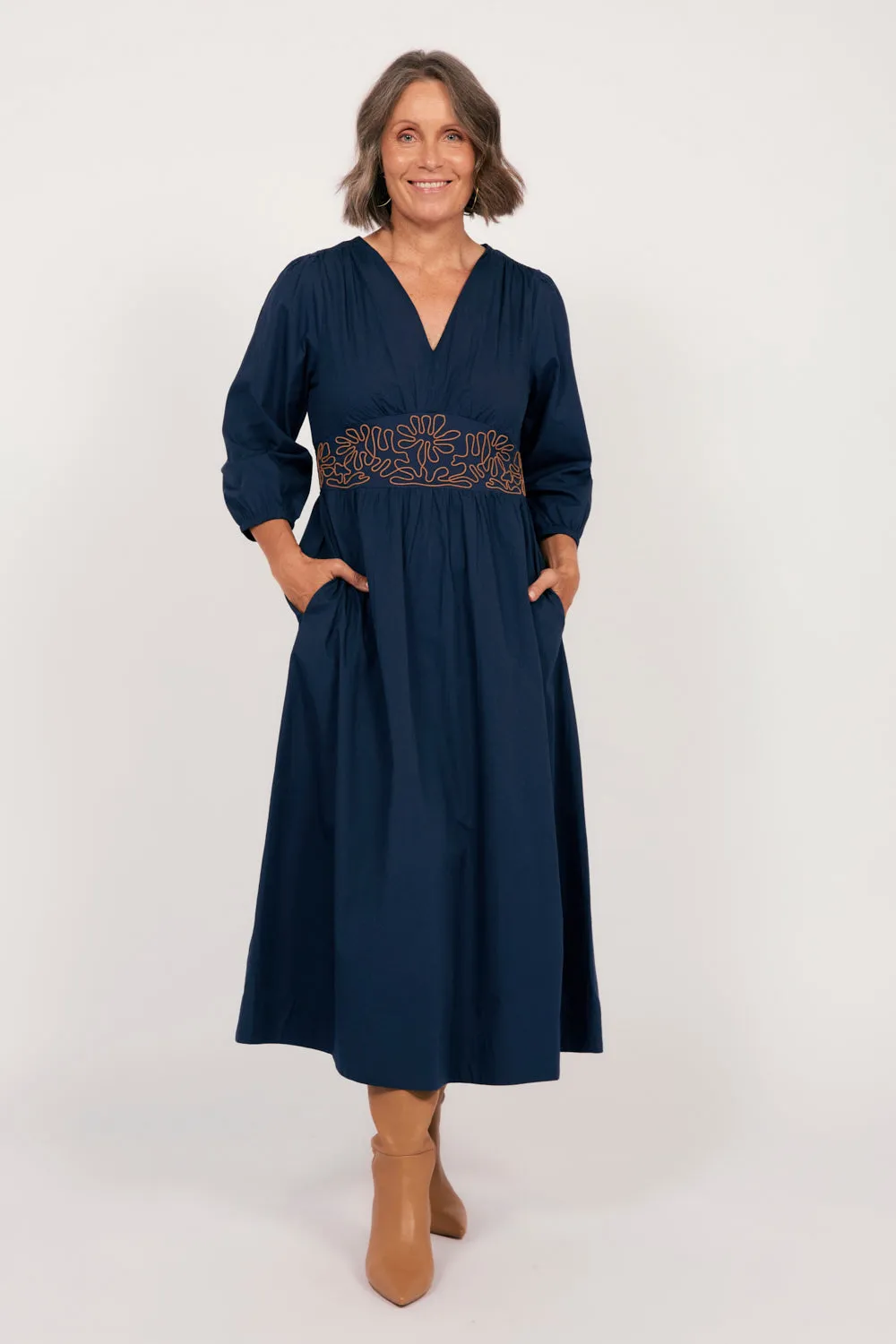 Lisa Embroidered Dress in Dorie Timeless Vibe Date Ready