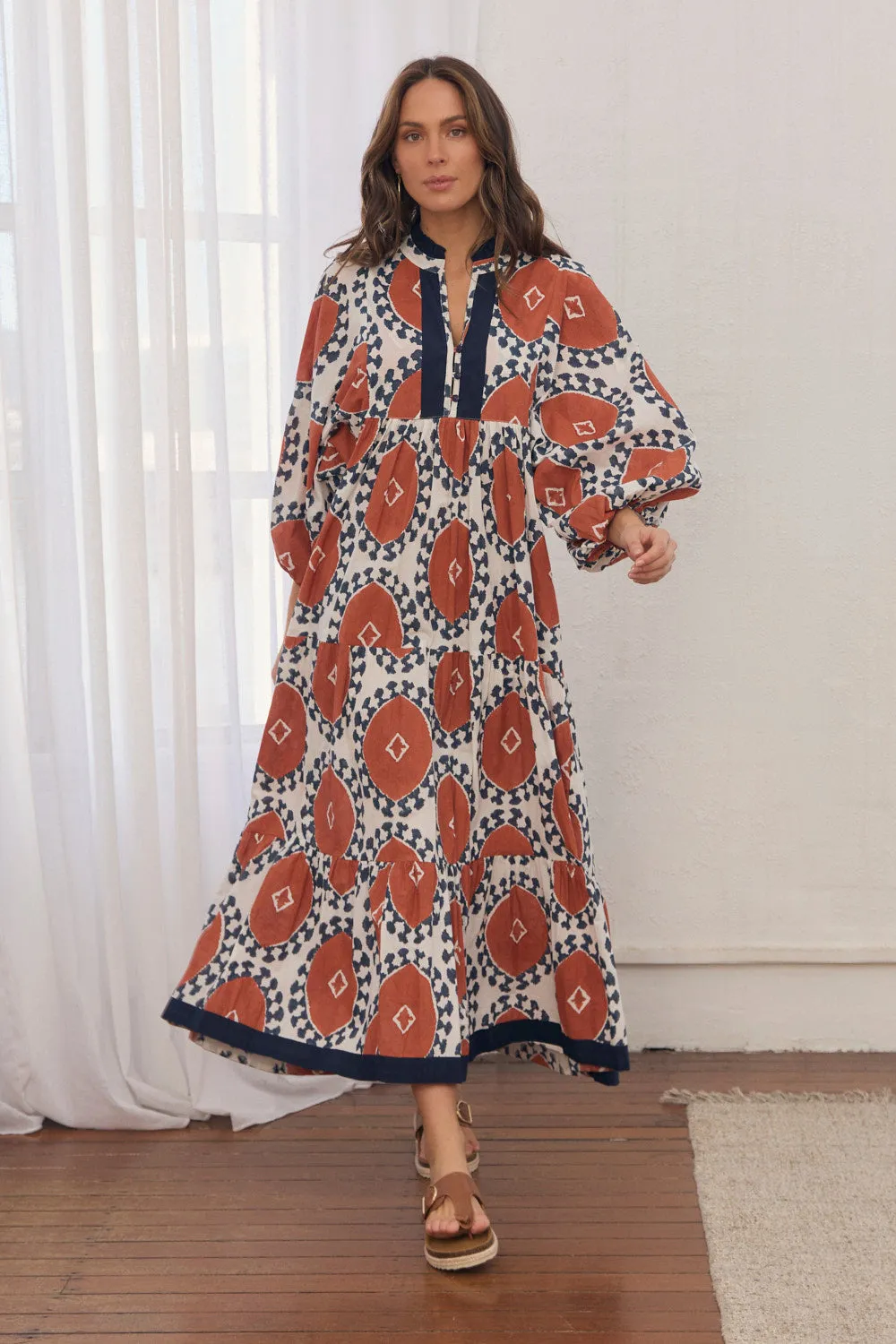 Mirabelle Frill Dress in Chestnut Trend Appeal