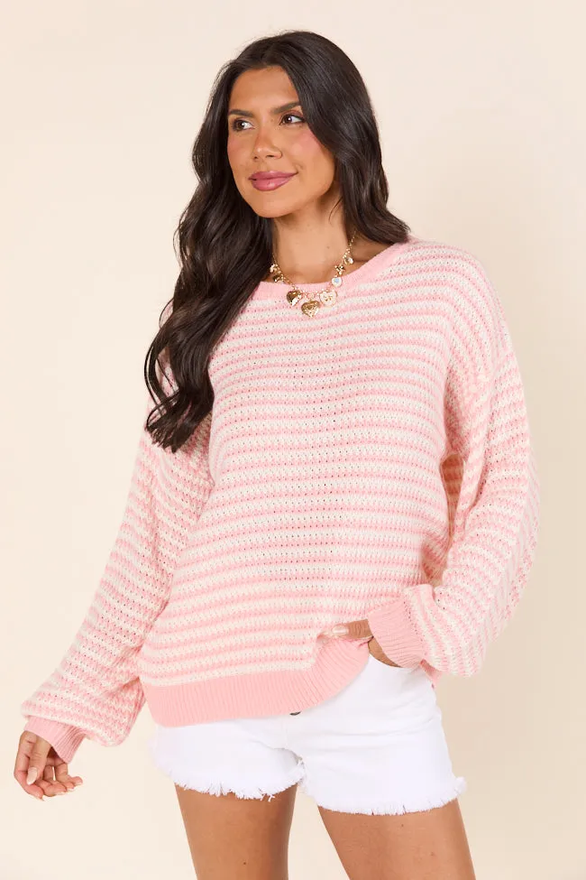 UVProtectionCloth Lennon Blush and Ivory Striped Knit Sweater