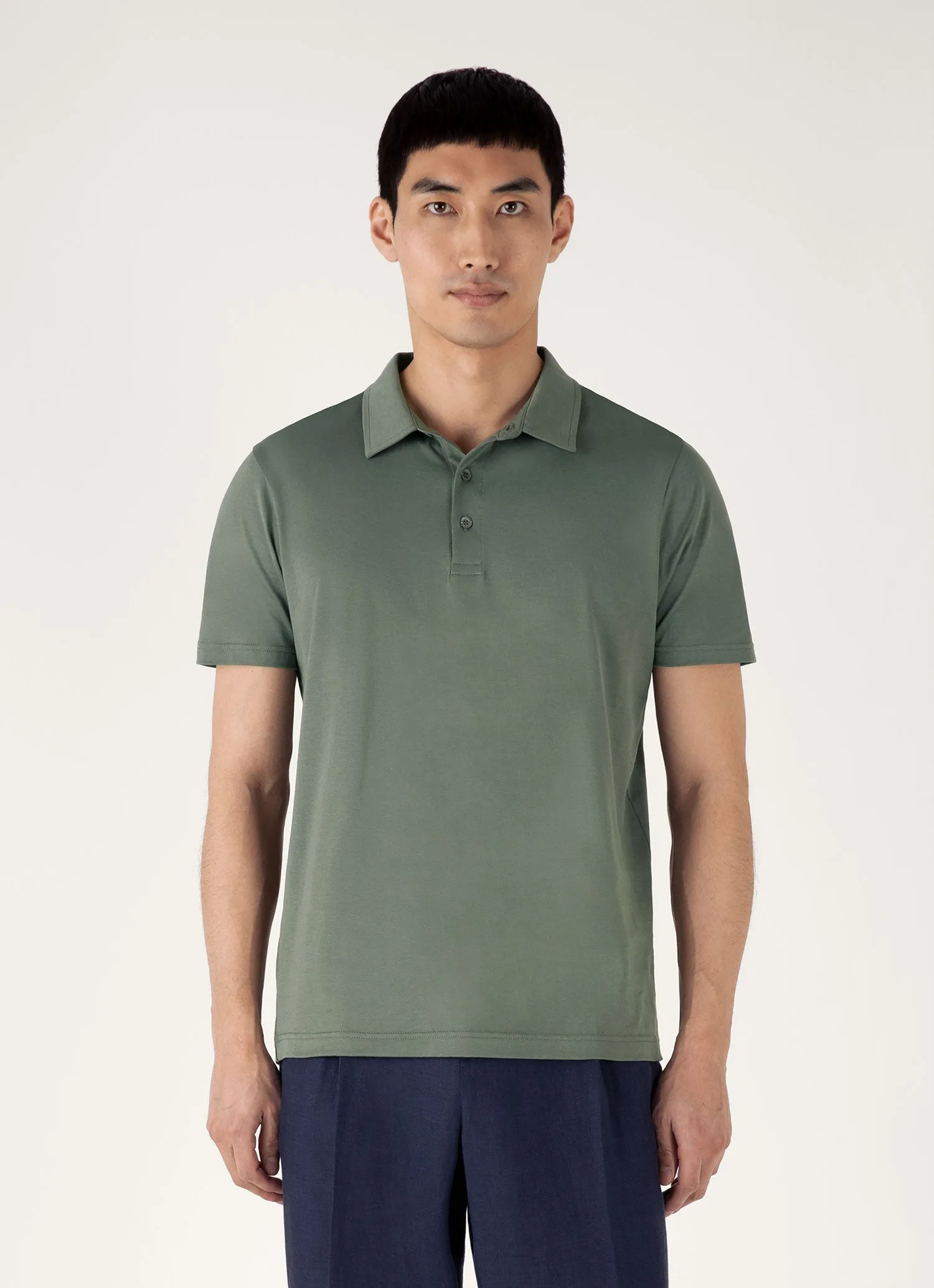 Summer Fashion Men's Classic Jersey Polo Shirt in Dusk Green
