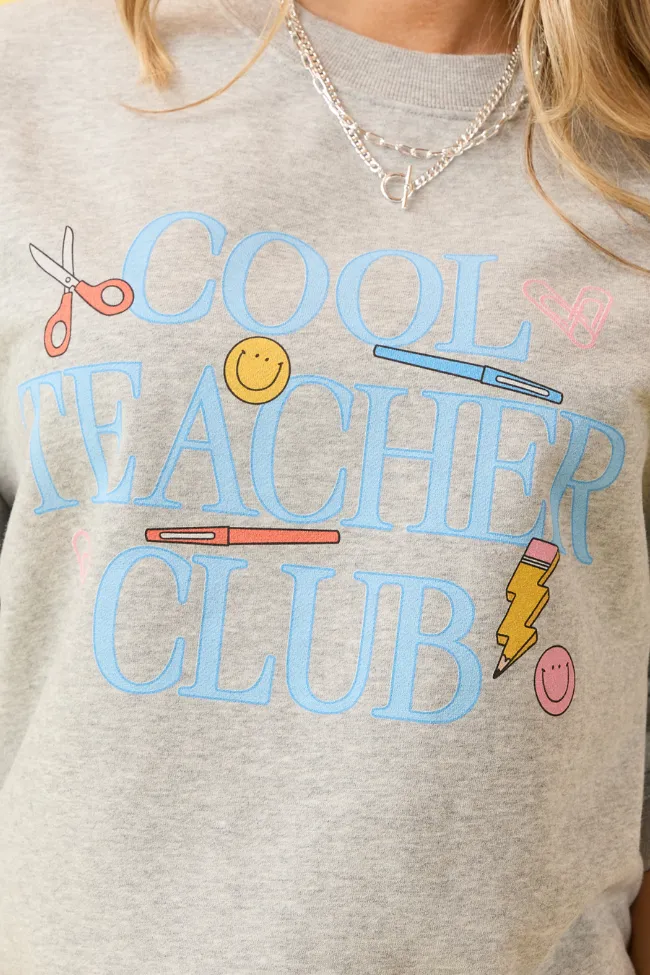 Versatile Hat Heart Soul Cool Teacher Club Light Grey Graphic Sweatshirt