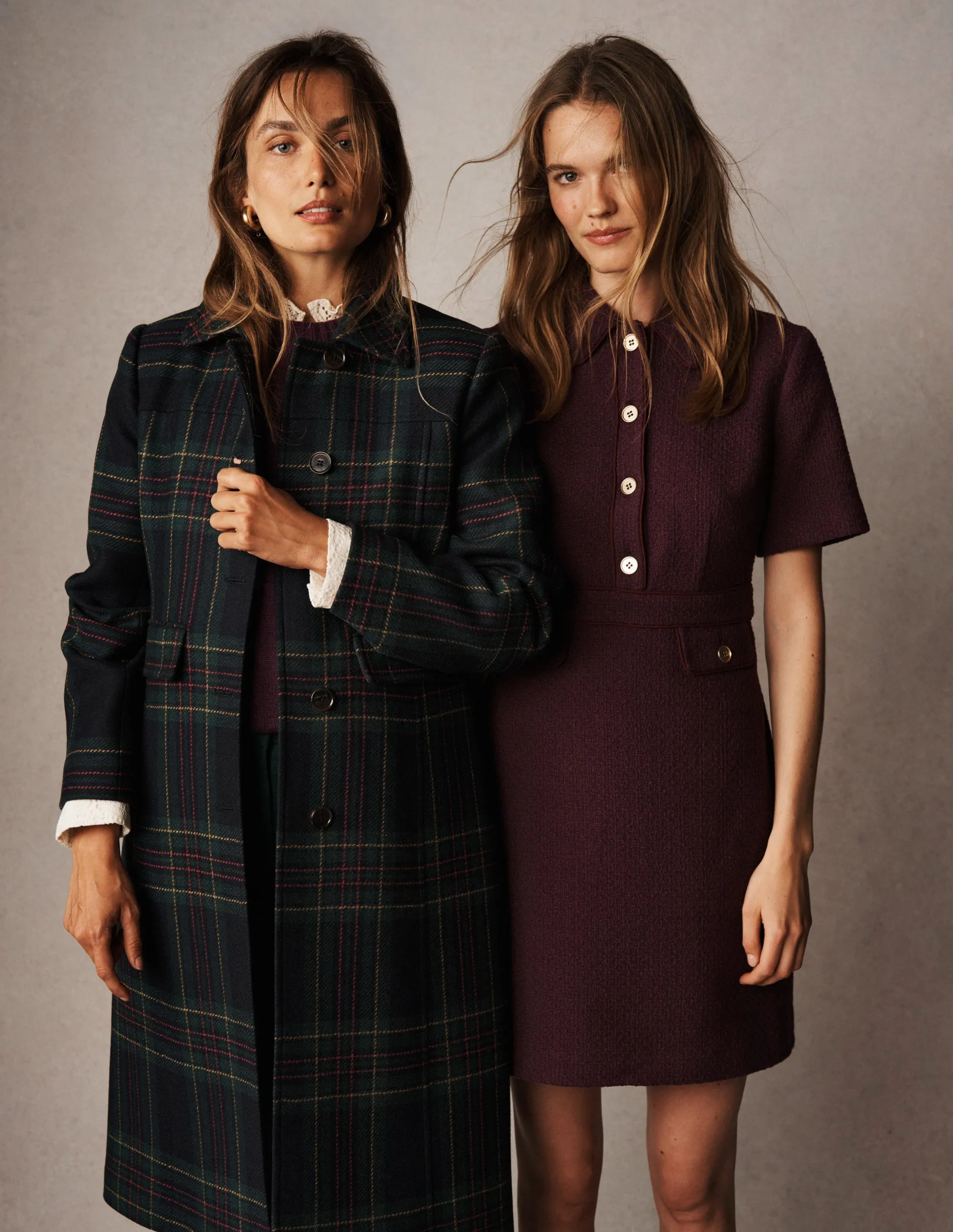 Noise Free Fabric Compact Packable Feature St Albans Coat-Navy & Green Tonal Check