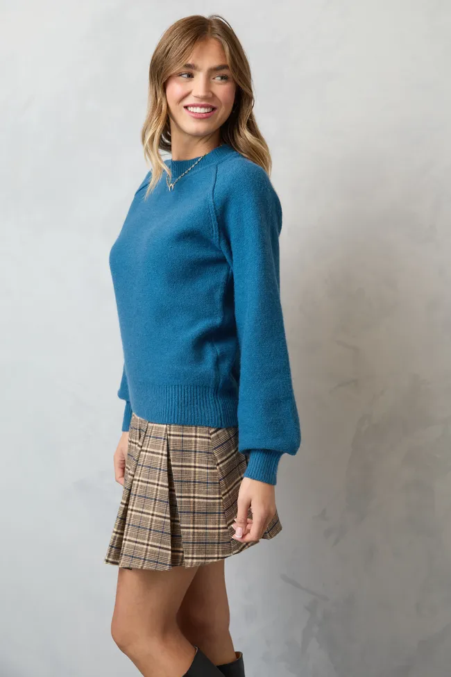 Lisa Blue Crewneck Sweater Legend Glow