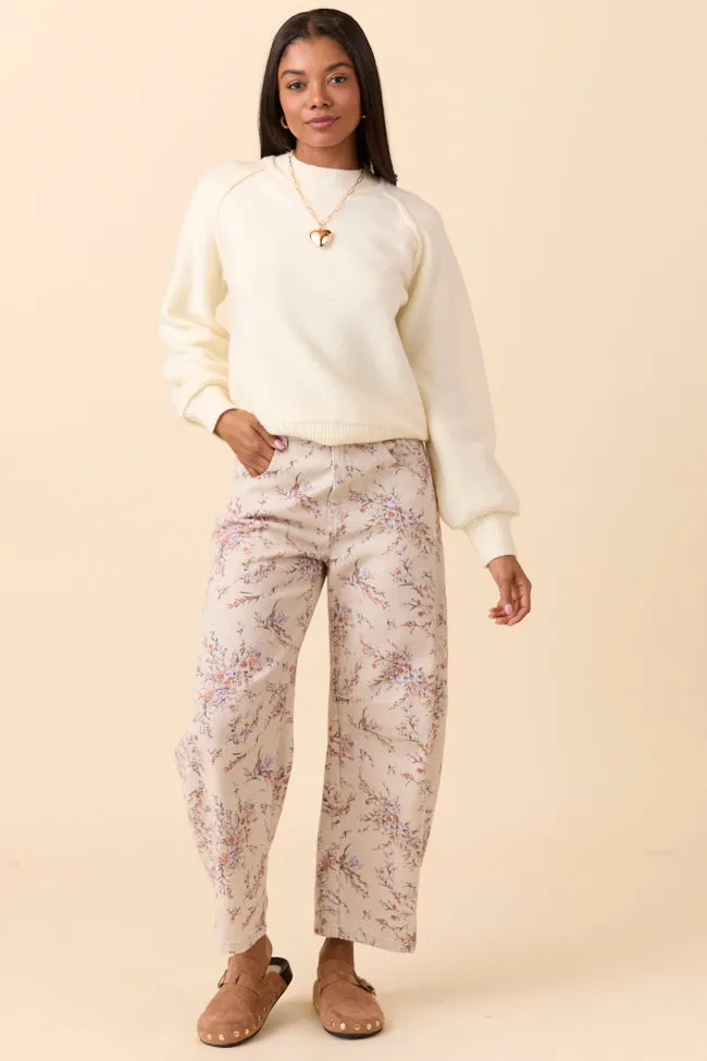 Lisa Ivory Crewneck Sweater Glow Up