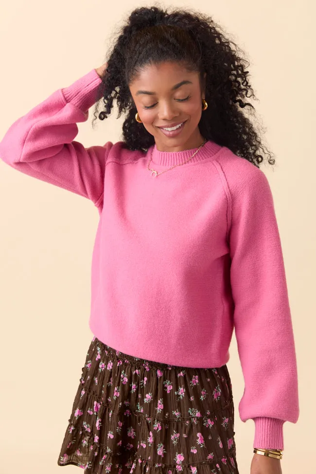 Lisa Pink Crewneck Sweater LowMaintenance Material