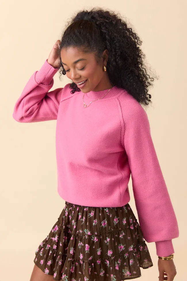 Lisa Pink Crewneck Sweater CompressionEnhanced