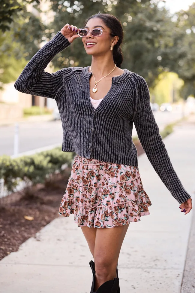 Soft Jacket Group Mood Livvy Long Sleeve Washed Black Cardigan SALE