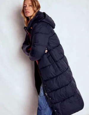 Longline Padded Coat-Navy Travel Functional Wear