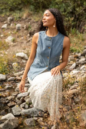 Tribal Soul Weatherproof Lottie Denim Button Down Tank