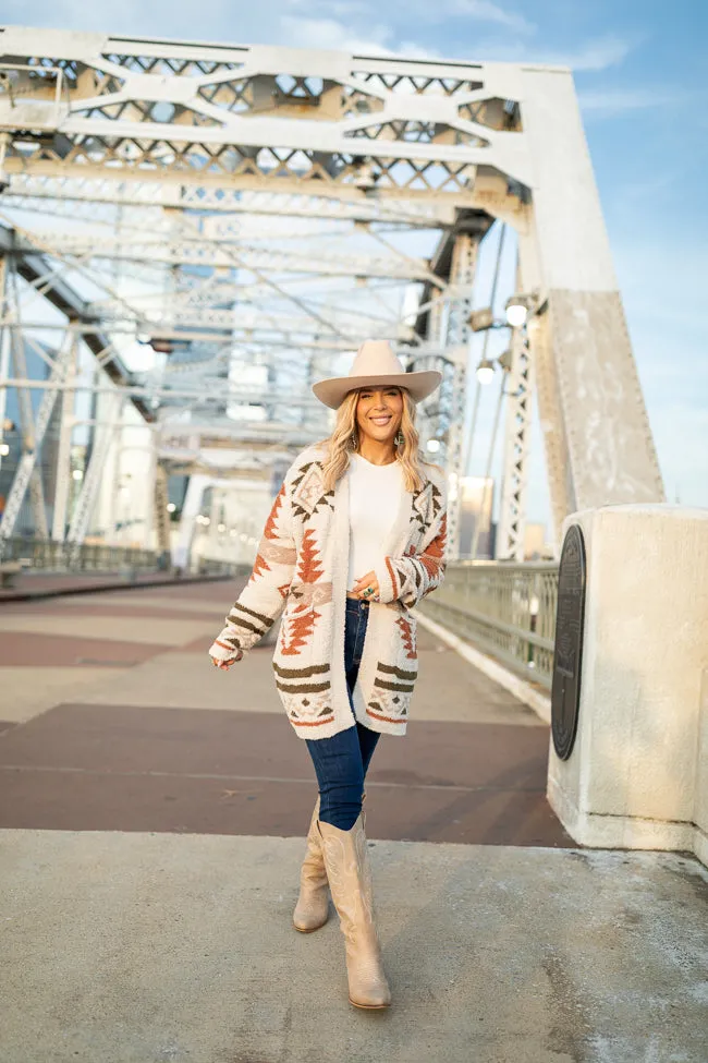 The Elvis Southwestern Print Cozy Cardigan Just Classically Cassidy X Pink Lily Plane Mood