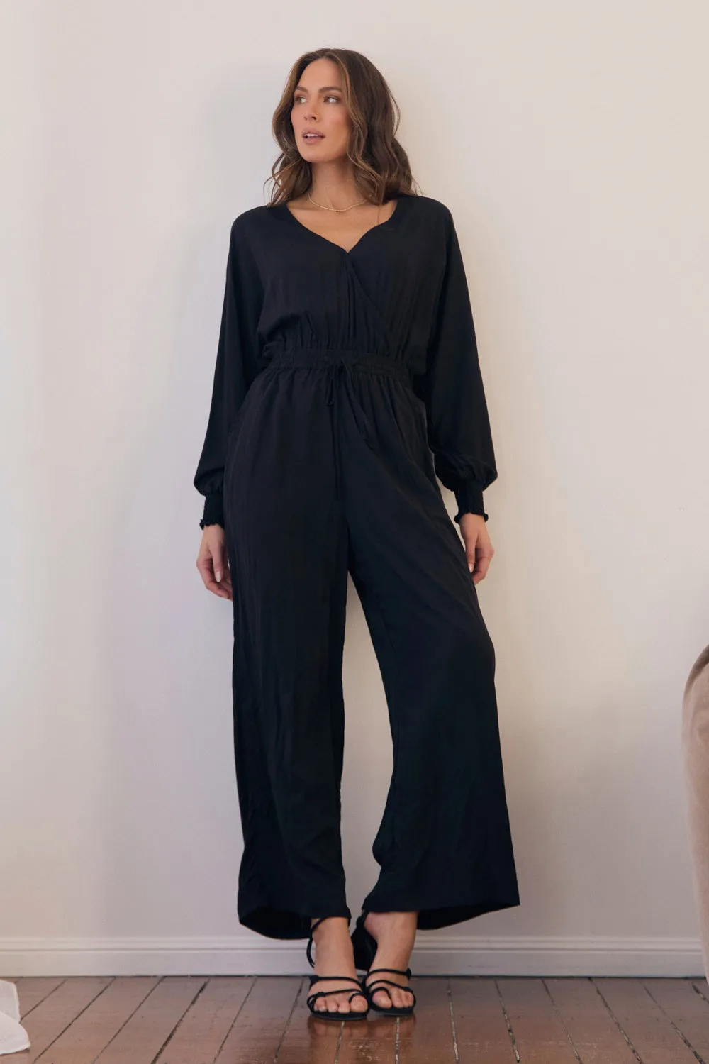 Pure Piece Lucette Long Sleeve Jumpsuit in Black