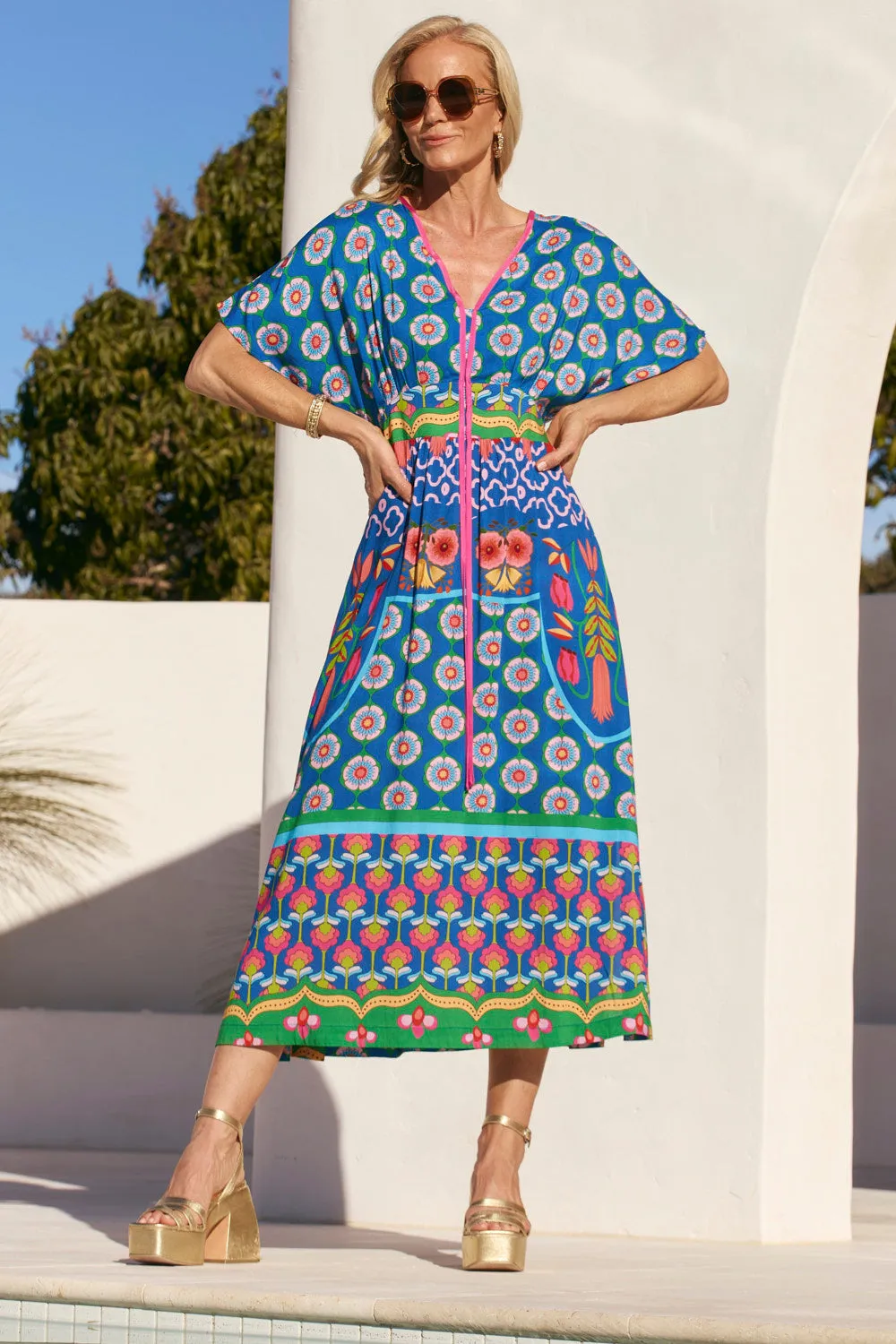 Selma Midi Dress in Paradiso Euro Ease