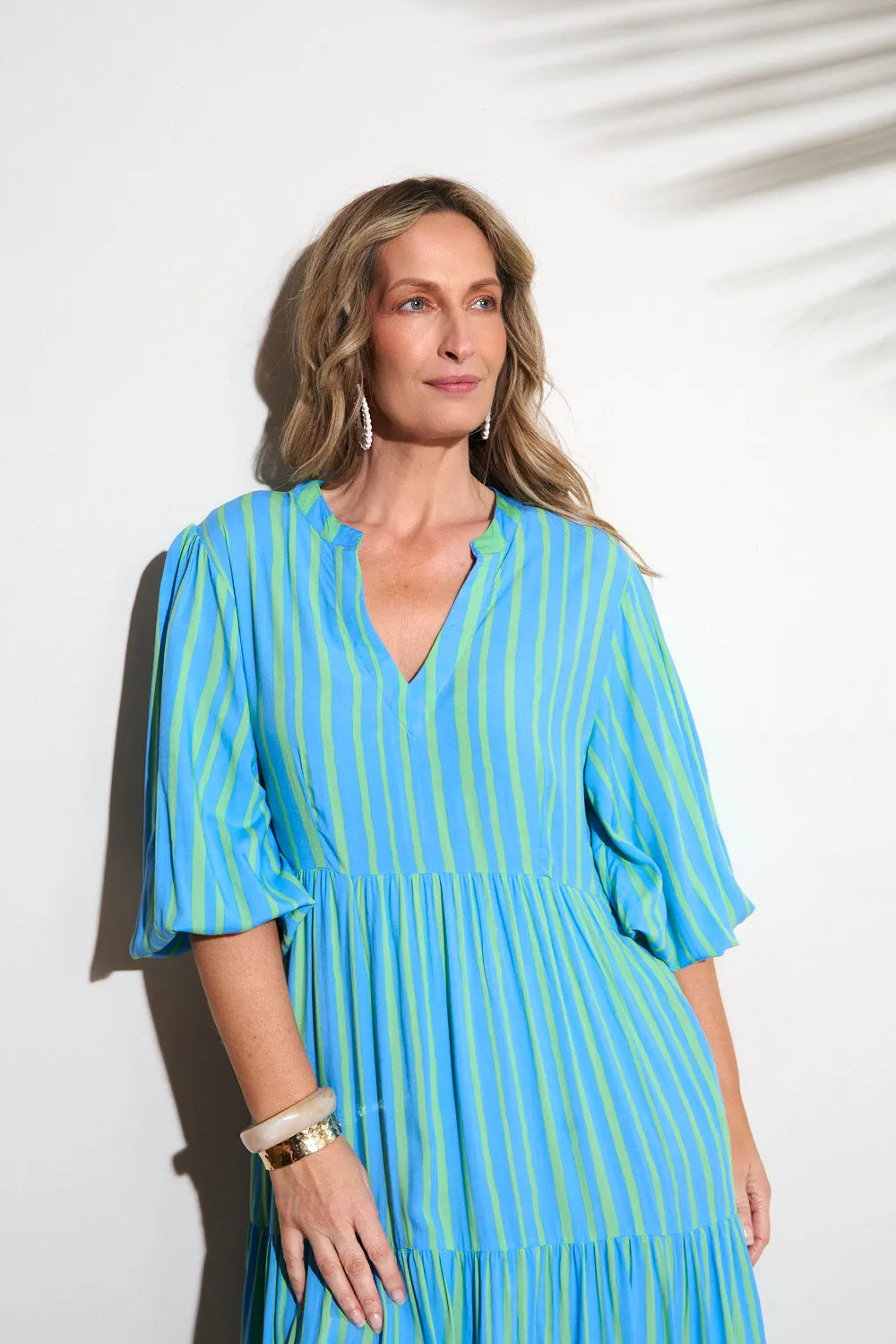 Joyful Look Sabre V-Neck Dress in Tropical Spring