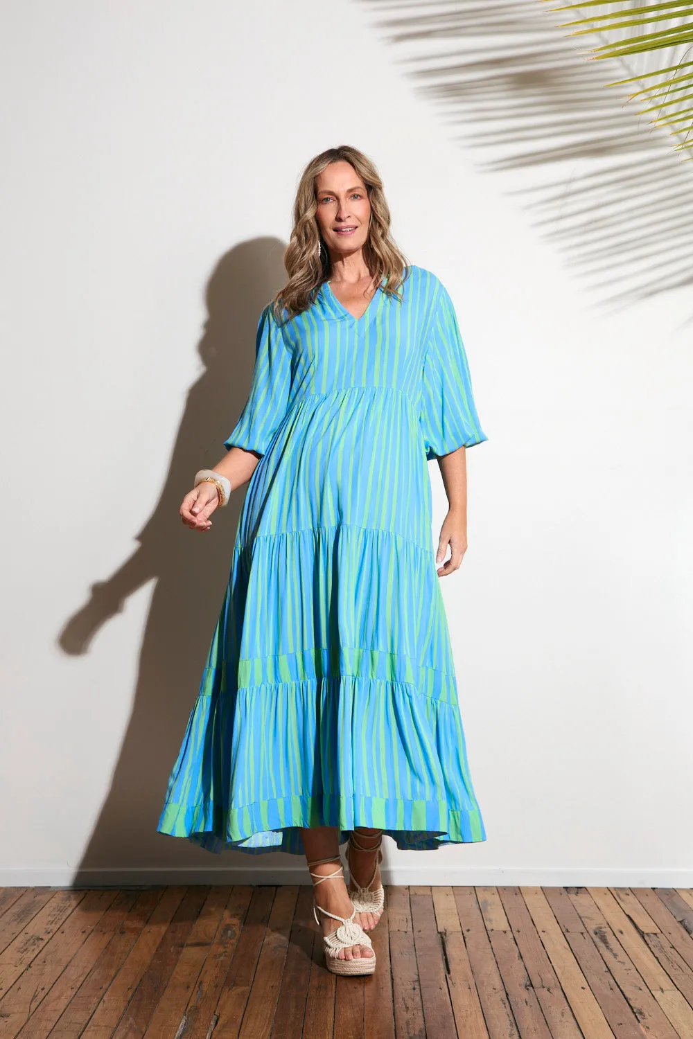 Sabre V-Neck Dress in Tropical Spring SmoothEdgeFinish