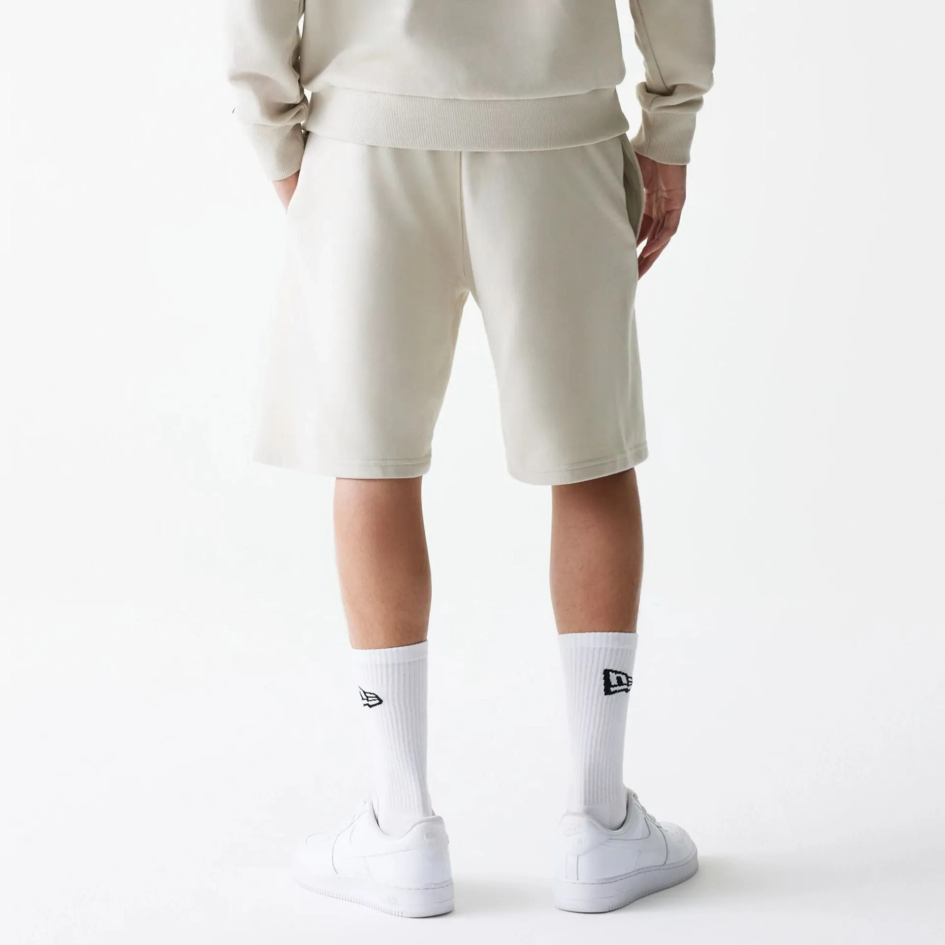 Sustainable New Era Essential Cream Oversized Shorts