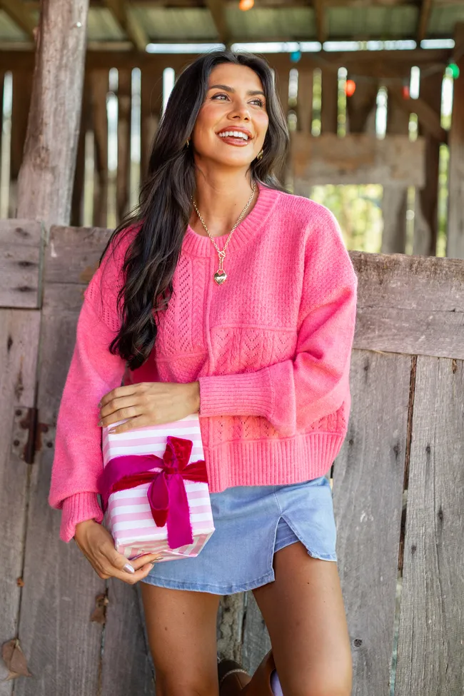 Mae Pink Multi-Knit Sweater Leader Core Outdoor Pants