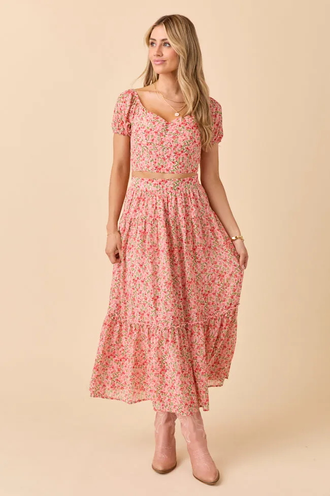 Versatile Scarf Maisyn Pink Floral Skirt Set SALE