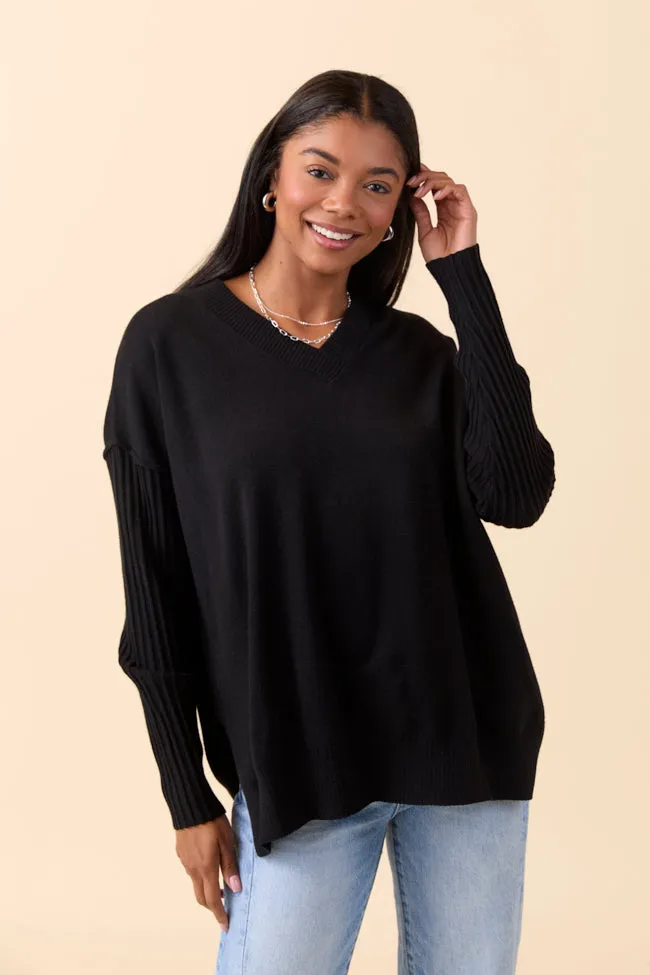 Mariah Black Relaxed Long Sleeve Pullover Tunic SALE Comfort Design Versatile Design