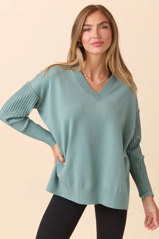 WaterRepellent Recycle Glow Mariah Sage Green Relaxed Long Sleeve Pullover Tunic SALE