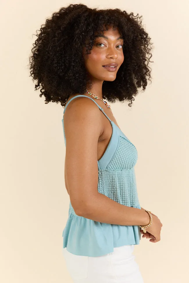 Plain And Simple Blue Knit Tank SALE Casual Look Functional Jacket