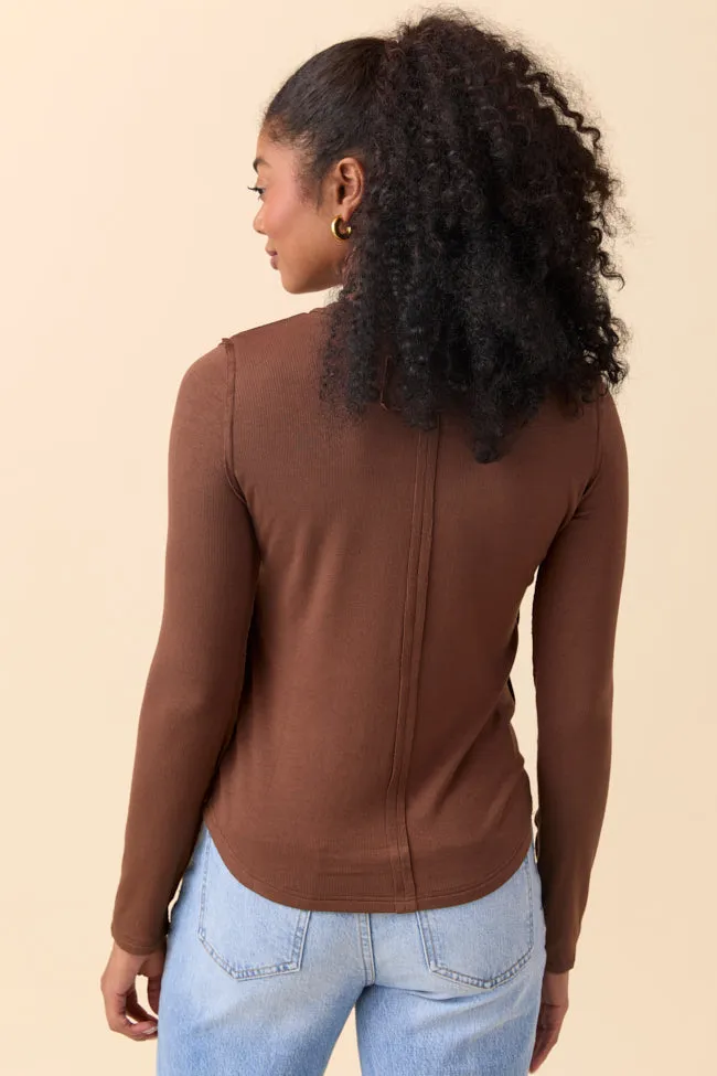 Breathable Lamination McClaine Chocolate Long Sleeve Henley