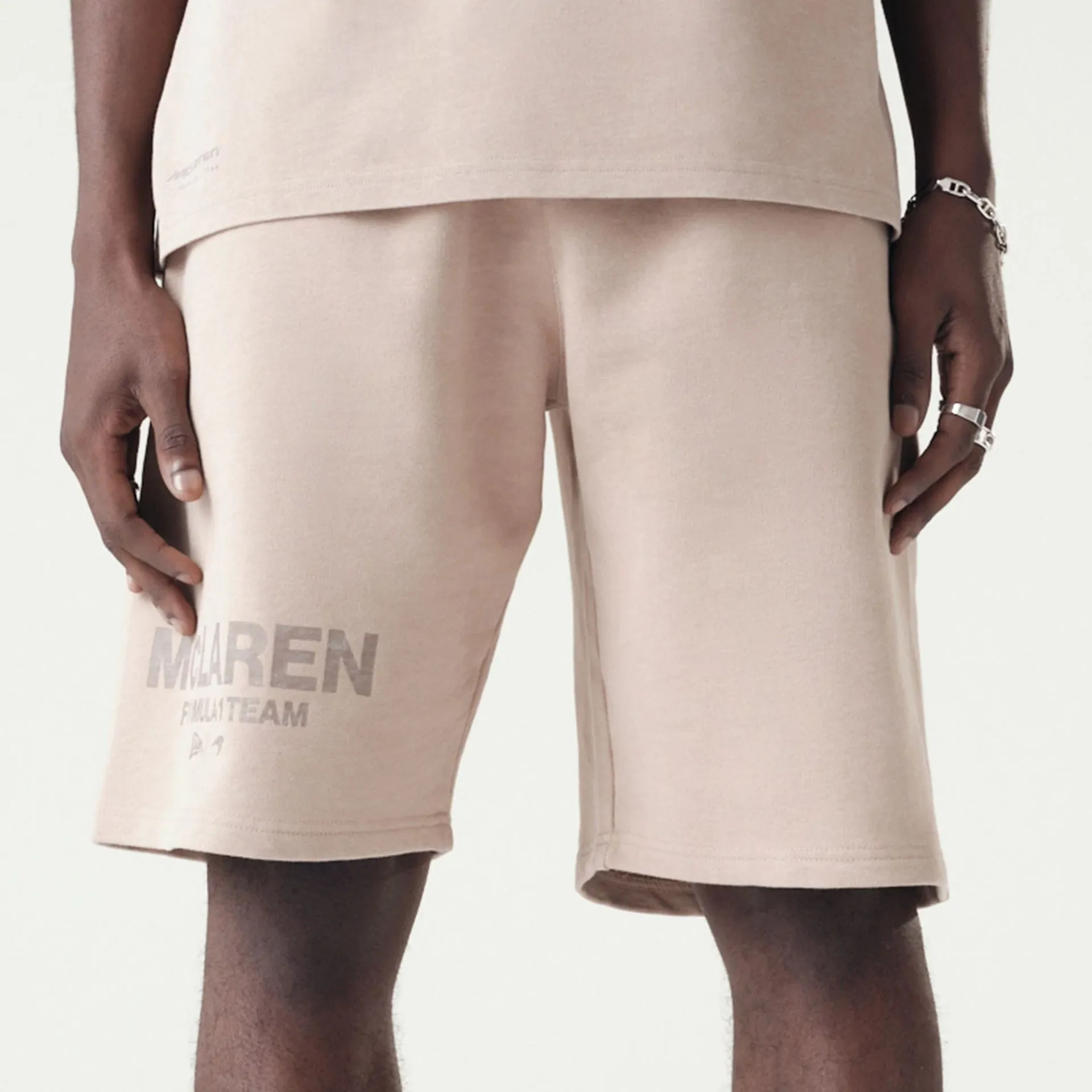 McLaren Racing Washed Pack Beige Oversized Shorts Active Shorts