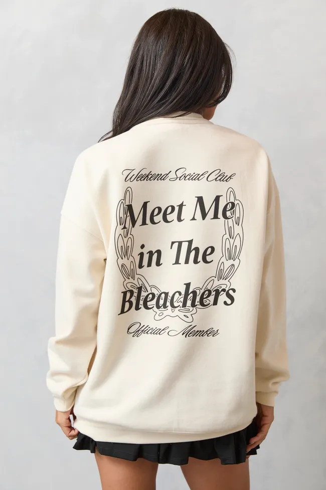 Meet Me In The Bleachers Soccer Cream Sweatshirt Summer Style
